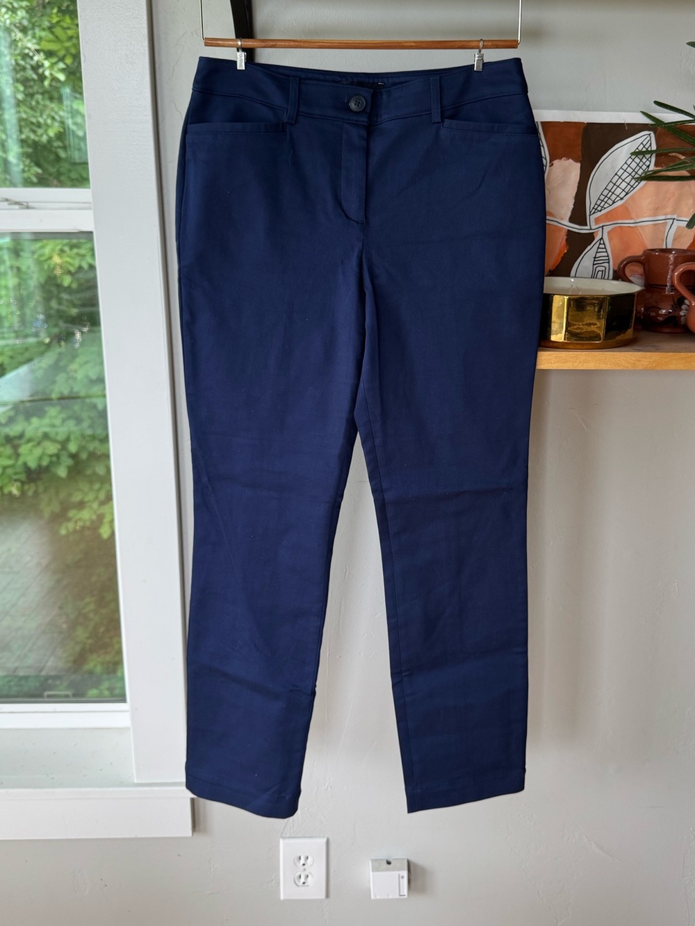 Express Navy Blue Straight Mid Rise Dress Pants Size 6